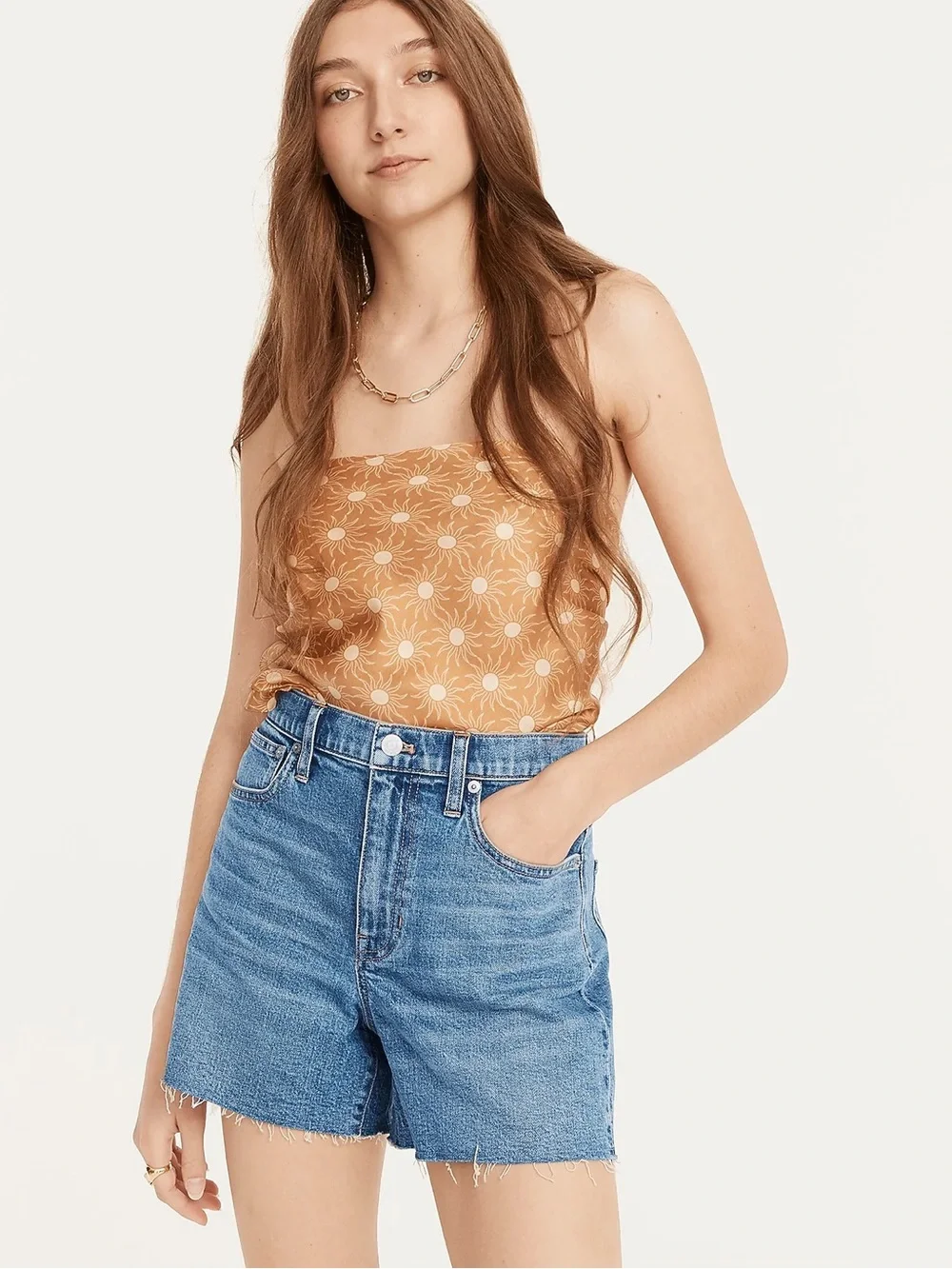 J Crew High-rise denim short in Juniper wash Size 29 BF379 Raw Hem
